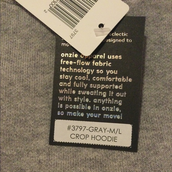 Onzie Cropped Hoodie - Grey Size: M/L - Picture 13 of 15